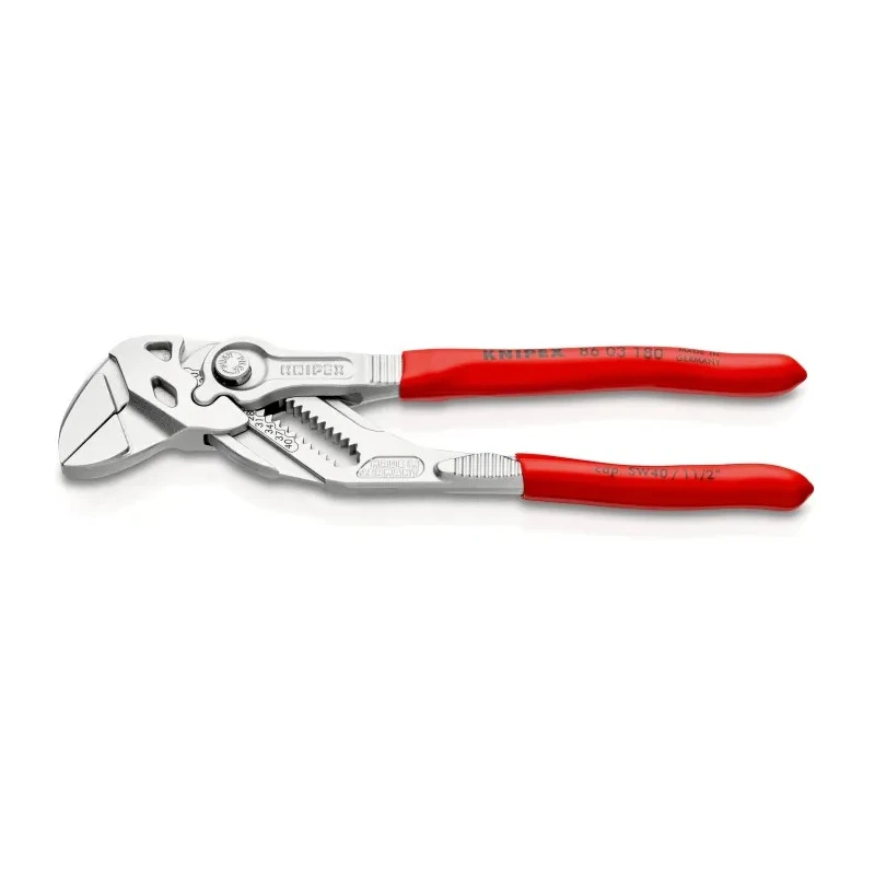 Knipex 1-Piece Plier Wrench, 180mm Overall Length, 35mm Jaw, Chrome Vanadium Steel, Plastic Handle 86 03 180