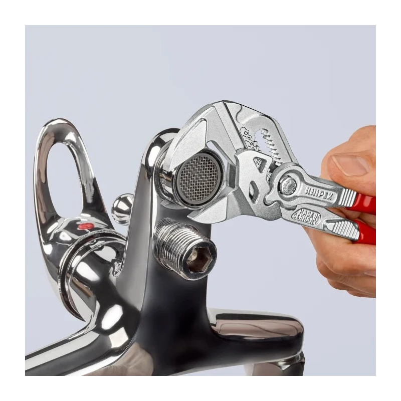 Knipex 1-Piece Plier Wrench, 180mm Overall Length, 35mm Jaw, Chrome Vanadium Steel, Plastic Handle 86 03 180