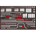 Teng Tools 86-Piece 1/4 in, 3/8 in Regular Socket Set Hex Drive Taiwanese Origin TTESK86