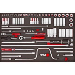 Teng Tools 86-Piece 1/4 in, 3/8 in Regular Socket Set Hex Drive Taiwanese Origin TTESK86
