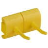 Vikan Hygienic Wall Bracket Double Hook Mop Holder, Polypropylene, Yellow 10146