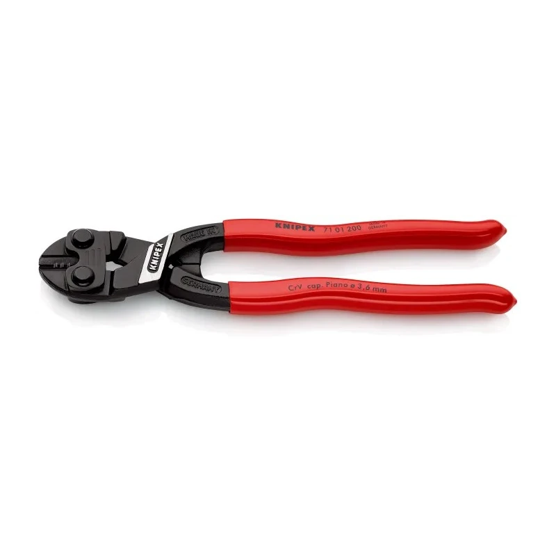 Knipex Compact Bolt Cutter 200 mm Plastic Coated Chrome Vanadium Steel 6 mm Cutting Capacity 71 01 200