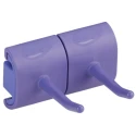 Vikan Purple Polypropylene Mop Holder with Hygienic Wall Bracket Double Hook Module 10148