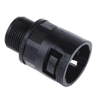 Adaptaflex Black Conduit Fitting 28 mm Nominal Size M25 Polyamide 66 Black IP66 Rated 7TCA296000R0797 AL28/M25/A/BL