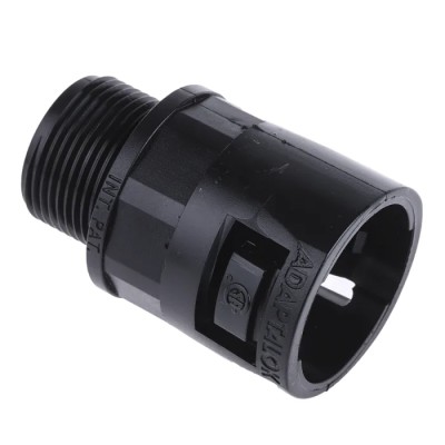 Adaptaflex Black Conduit Fitting 28 mm Nominal Size M25 Polyamide 66 Black IP66 Rated 7TCA296000R0797 AL28/M25/A/BL