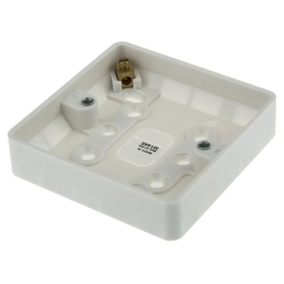 MK Electric Logic Plus White Gloss High Grade Thermoset Back Box, BS, IP20, Flush Surface Mount, 1 Gang 87mm x K2160 WHI