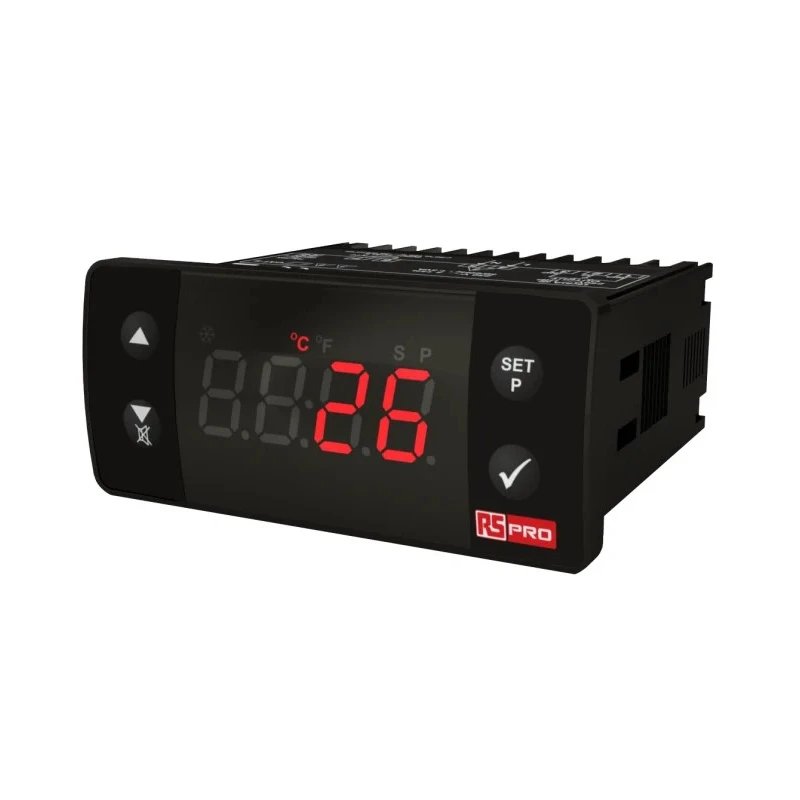 RS PRO Panel Mount On-Off Temperature Controller 1 Input, 1 Output Relay 24V 4 Digits LED Display 222-8122