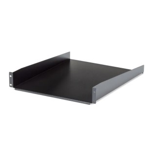 StarTech.com Black Steel Rack Mount Shelf 2U 465mm Width x 22in Depth 22.6kg Load CABSHELF22