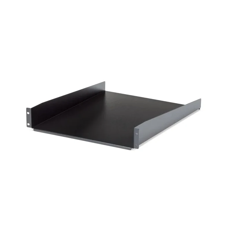 StarTech.com Black Steel Rack Mount Shelf 2U 465mm Width x 22in Depth 22.6kg Load CABSHELF22
