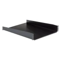 StarTech.com Black Steel Rack Mount Shelf 2U 465mm Width x 22in Depth 22.6kg Load CABSHELF22