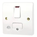 MK Electric 13A 1 Gang Switched Fused Spur 250V AC Logic Plus Frame Mount K1070 WHI
