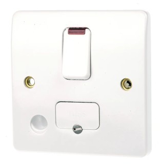 MK Electric 13A 1 Gang Switched Fused Spur 250V AC Logic Plus Frame Mount K1070 WHI