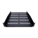 StarTech.com Black Vented Rack Shelf 2U, 483 mm Width x 22 in Depth, 23 kg Load Capacity CABSHELF22V