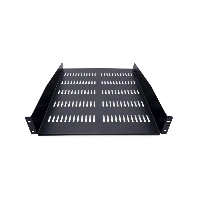 StarTech.com Black Vented Rack Shelf 2U, 483 mm Width x 22 in Depth, 23 kg Load Capacity CABSHELF22V