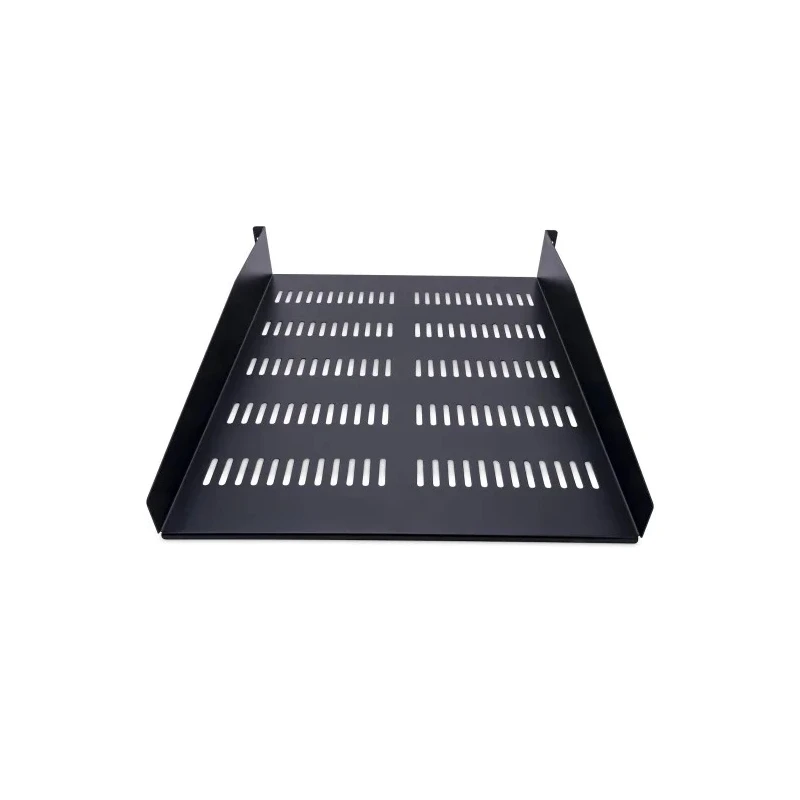 StarTech.com Black Vented Rack Shelf 2U, 483 mm Width x 22 in Depth, 23 kg Load Capacity CABSHELF22V
