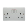 MK Electric 13A White 2 Gang Plug Socket Logic Plus Indoor Type G British K2747 WHI