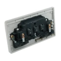 MK Electric 13A White 2 Gang Plug Socket Logic Plus Indoor Type G British K2747 WHI