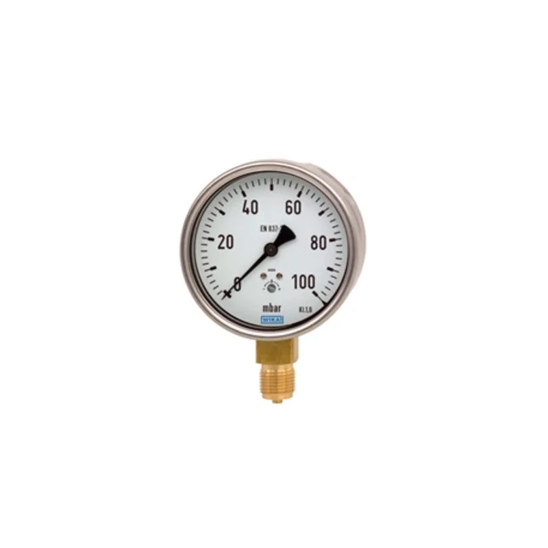 WIKA 160 mm G 1/2 Threaded Pressure Gauge 0.006 bar Model 9809279