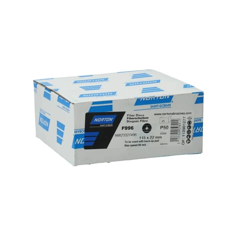 Norton SG Ceramic Abrasive Disc Plain Disc with Slotted Hole 115 mm 50 Grit 66623327496