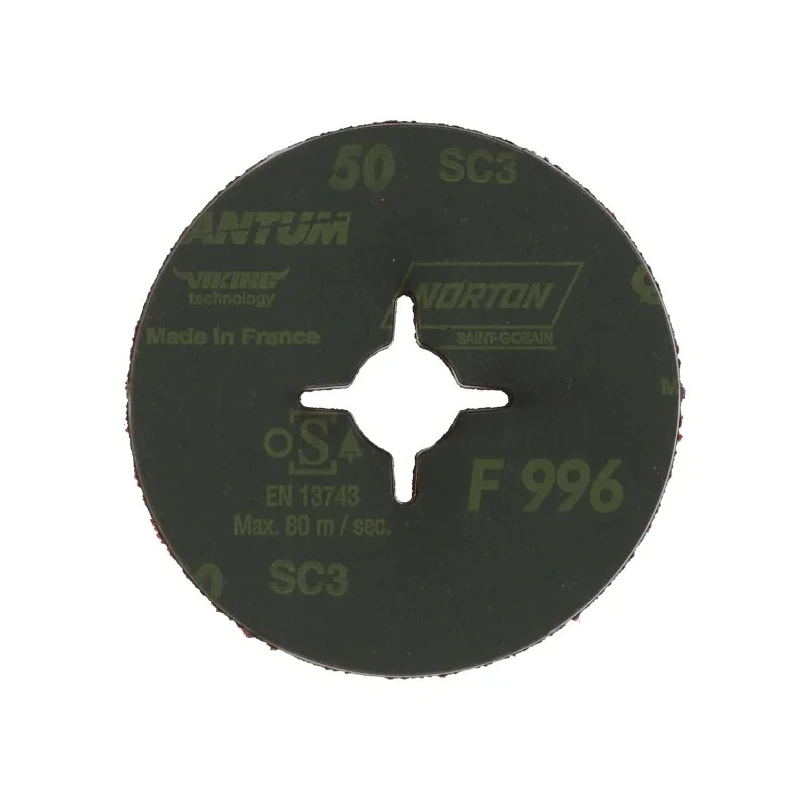 Norton SG Ceramic Abrasive Disc Plain Disc with Slotted Hole 115 mm 50 Grit 66623327496