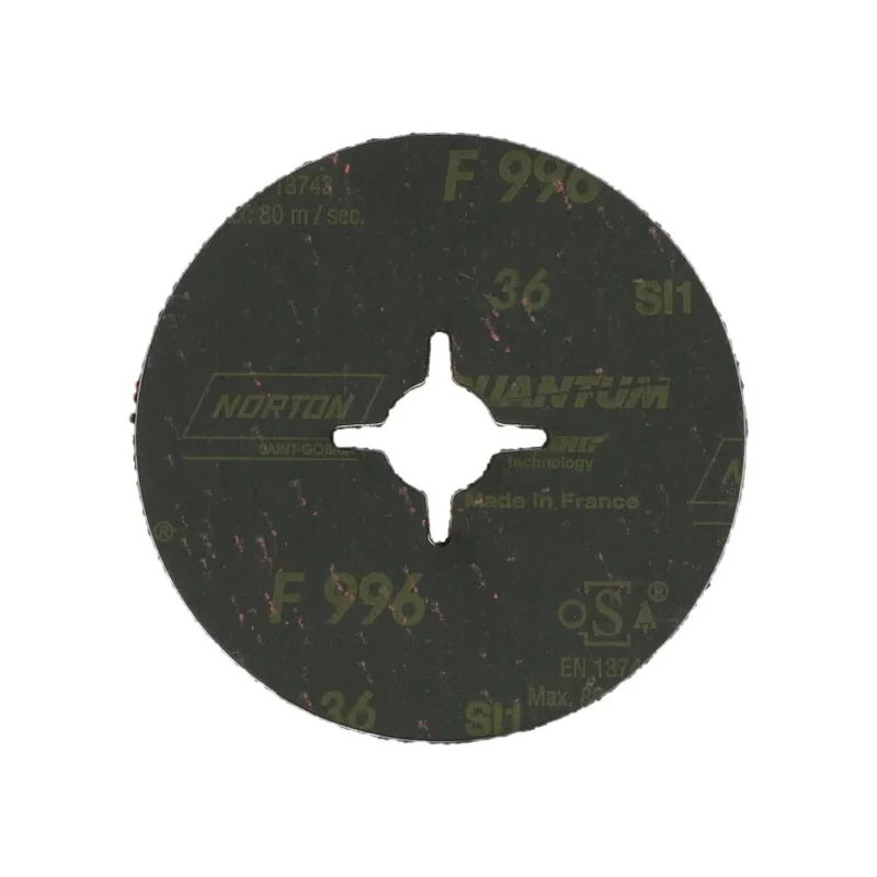 Norton SG Ceramic Abrasive Disc Plain Disc with Slotted Hole 125 mm 36 Grit 66623327501
