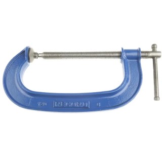 Record General Purpose G Clamp 150 mm Jaw Opening 80 mm Jaw Depth 800 kg Clamping Force Forged Steel Blue Finish T1206