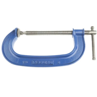 Record General Purpose G Clamp 150 mm Jaw Opening 80 mm Jaw Depth 800 kg Clamping Force Forged Steel Blue Finish T1206