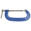 Record General Purpose G Clamp 150 mm Jaw Opening 80 mm Jaw Depth 800 kg Clamping Force Forged Steel Blue Finish T1206