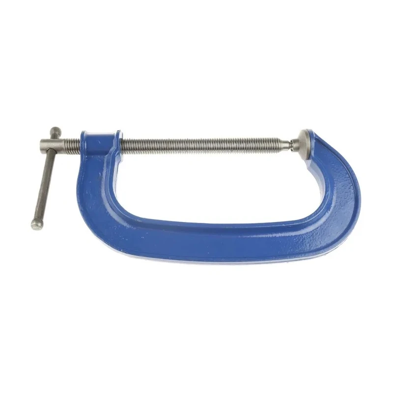 Record General Purpose G Clamp 150 mm Jaw Opening 80 mm Jaw Depth 800 kg Clamping Force Forged Steel Blue Finish T1206
