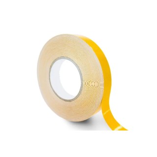 RS PRO F30 Yellow Double Sided Polyester Tape 80N/mm Adhesion Strength Polyvinyl Chloride Backing 50mm x 50m 223-1094