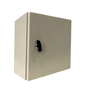 RS PRO Steel Wall Box IP66 Enclosure 400 mm x 400 mm x 200 mm Single Lock System Grey IP66