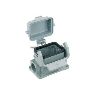 HARTING Han B Range Heavy Duty Power Connector Housing 1 Lever Surface Mount Die Cast Aluminium IP65 09300061296