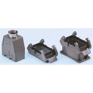 HARTING Han B Range Heavy Duty Power Connector Hood Surface Mount Metal Body IP65 2 Lever Locking 0930010153102