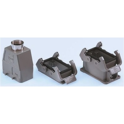 HARTING Han B Range Heavy Duty Power Connector Hood Surface Mount Metal Body IP65 2 Lever Locking 0930010153102