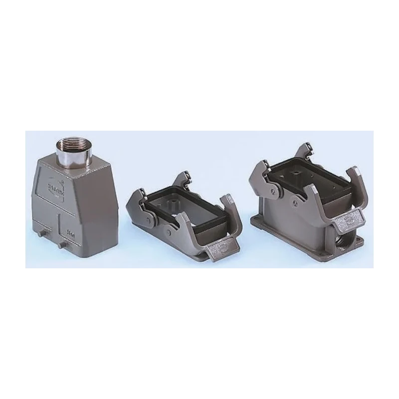 HARTING Han B Range Heavy Duty Power Connector Hood Surface Mount Metal Body IP65 2 Lever Locking 0930010153102