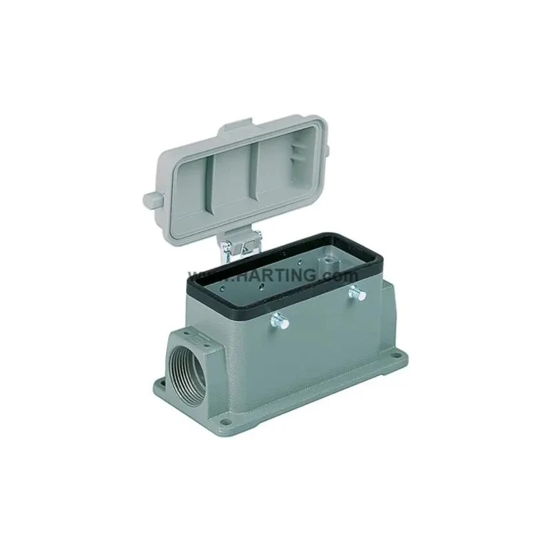 HARTING Han B Range Heavy Duty Power Connector Hood 2 Lever Surface Mount Die Cast Aluminium IP65 09300161220