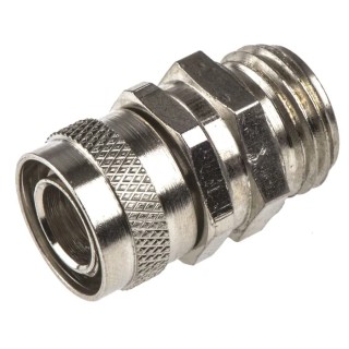 Adaptaflex Brass Nickel-Plated Conduit Fitting 12 mm Nominal Size M16 Thread IP54 Rated Swivel 7TCA296020R0059 SP12/M16/B