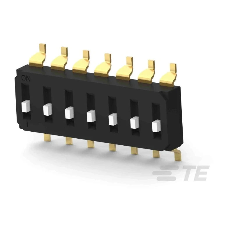 TE Connectivity Raised Rotary Coded DIP Switch Surface Mount EDS07SGNNTR04Q
