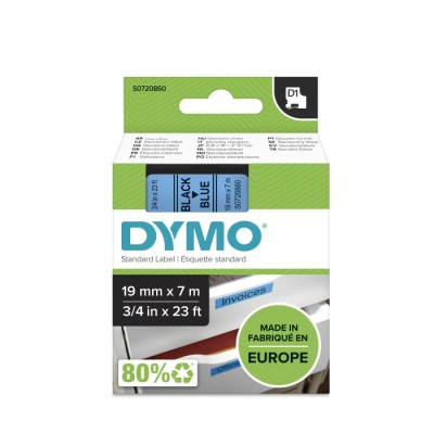 Dymo Black on Blue Label Printer Tape 19 mm Width, 7 m Length, Laminated S0720860