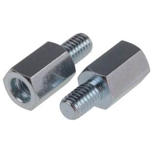 RS PRO Steel Hex Standoff M6, 14 mm Body, 10 mm Stud, Zinc Plated 603-508