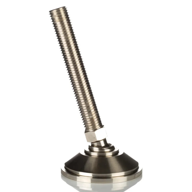 Nu-Tech Engineering M12 55 mm Diameter Adjustable Foot Nickel Plated Steel 450kg Static Load Capacity 10° Tilt Angle A070/002