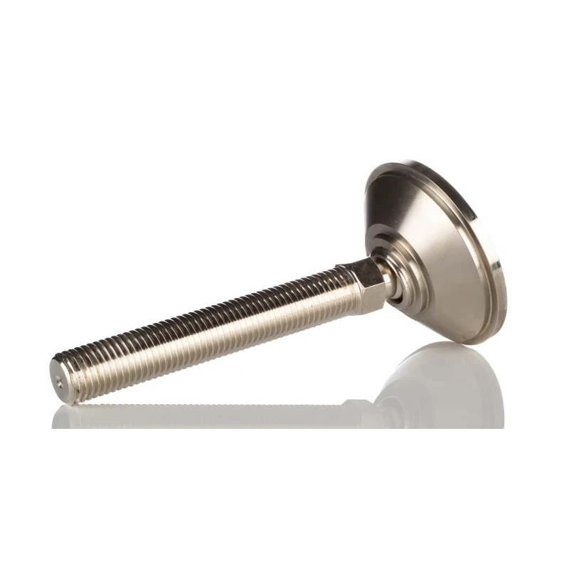 Nu-Tech Engineering M12 55 mm Diameter Adjustable Foot Nickel Plated Steel 450kg Static Load Capacity 10° Tilt Angle A070/002