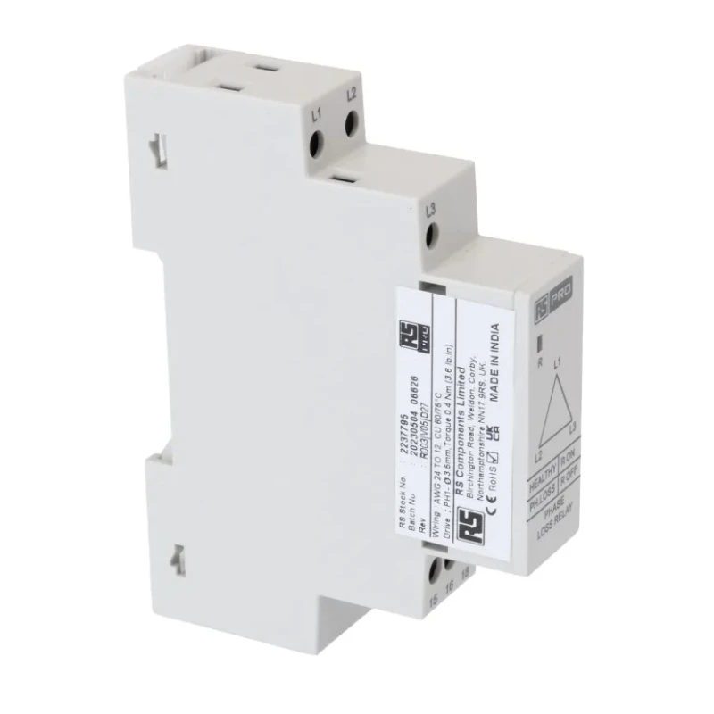 RS Pro 3 Phase Phase Loss Voltage Asymmetry Monitoring Relay SPDT DIN Rail 223-7795