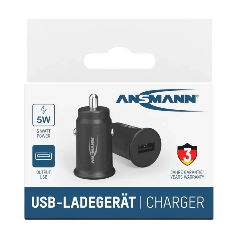 Ansmann Car Charger USB Type A 12-32V Input Voltage 5V DC Output 1A 30W 1000-0031-520