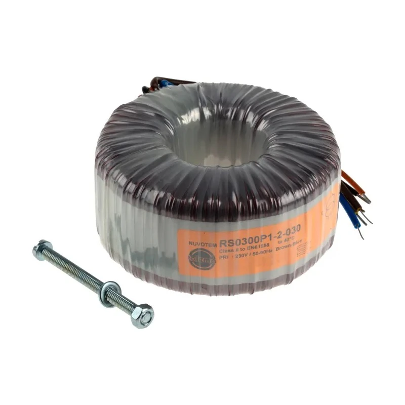 Nuvotem Talema 230 V ac 2 x 15 V ac Toroidal Transformer 2 Output 160 VA 50Hz-450Hz 1.5kg Copper Conductor 0160P1-2-015
