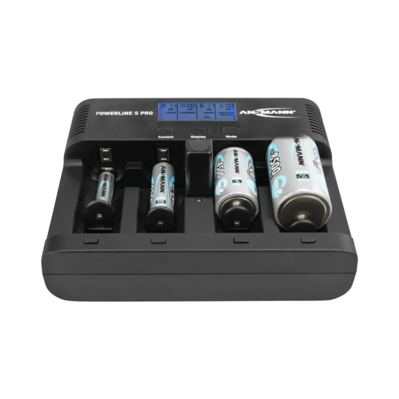 Ansmann Powerline 5 Pro Battery Charger for 12V NiMH NiCd Batteries 1.8A, 4 Bay, US AUS EU UK Plug 100-240V 1001-0018-UK-520