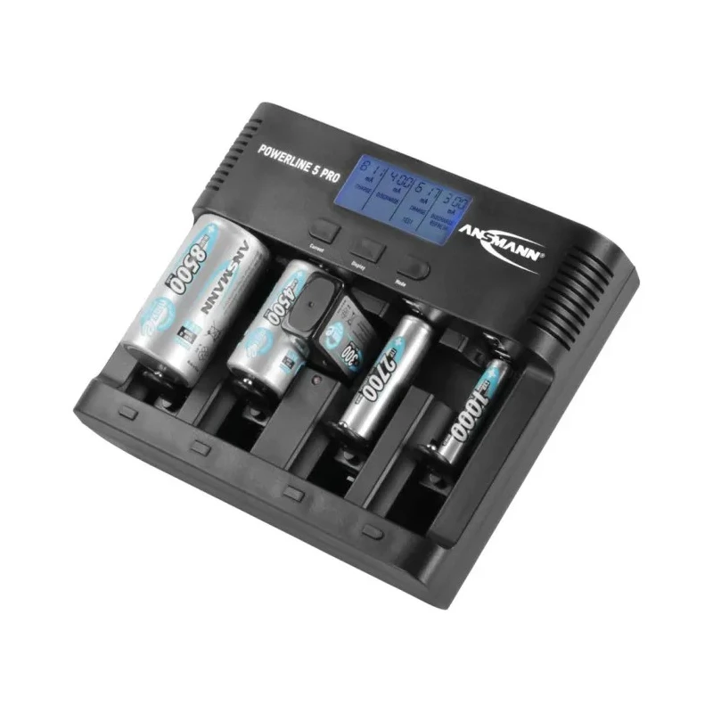 Ansmann Powerline 5 Pro Battery Charger for 12V NiMH NiCd Batteries 1.8A, 4 Bay, US AUS EU UK Plug 100-240V 1001-0018-UK-520