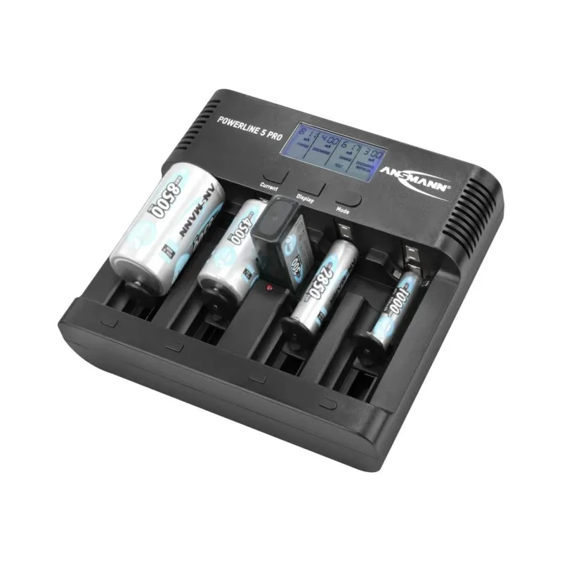 Ansmann Powerline 5 Pro Battery Charger for 12V NiMH NiCd Batteries 1.8A, 4 Bay, US AUS EU UK Plug 100-240V 1001-0018-UK-520