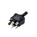 TE Connectivity Toggle Switch Through Hole Mount On-Off-On DPDT Quick Connect Terminal 28V dc 115V ac 07-2-2-17