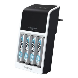 Ansmann Battery Charger for NiMH and NiCd AAA, AA, 9 V Batteries 1.2V, 8.4V, 9V Output, 650mA, EU Plug 1001-0094-520